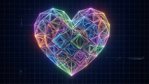 Geometric Neon Heart Aura