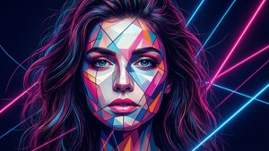 Geometric Neon Woman