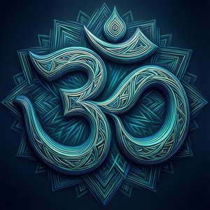 Geometric Om Blue