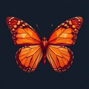 Geometric Orange Butterfly