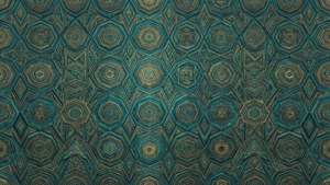 Geometric Pattern Teal Gold