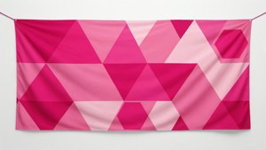 Geometric Pink Banner Pattern
