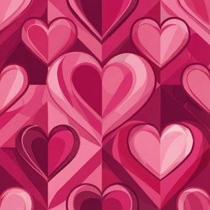 Geometric Pink Hearts