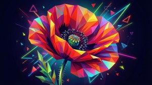 Geometric Poppy Abstract