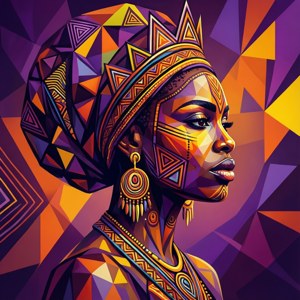 Geometric Queen Portrait