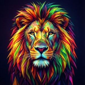 Geometric Rasta Lion