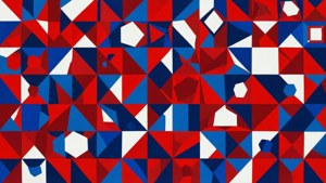 Geometric Red White Blue