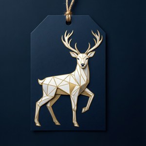 Geometric Reindeer Tag