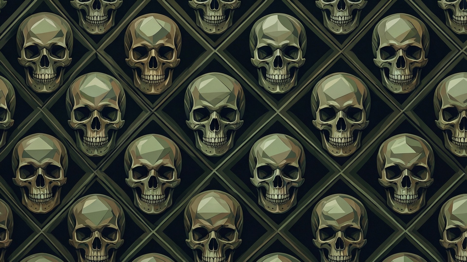 Geometric Skull Grid by Wallpapers.art Studio