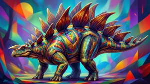 Geometric Stegosaurus Art