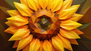 Geometric Sunflower Art