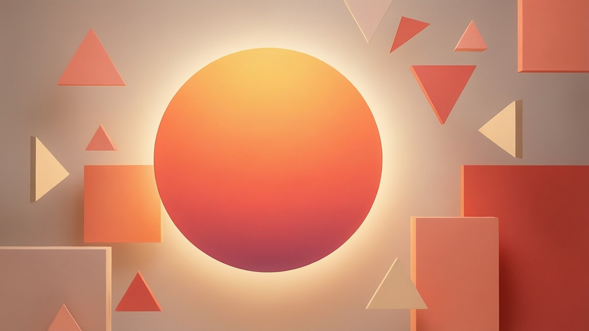 Geometric Sunrise Abstraction by Wallpapers.art Studio
