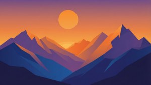 Geometric Sunset Mountains