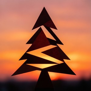 Geometric Sunset Tree