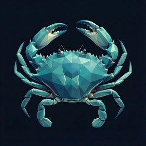 Geometric Teal Crab