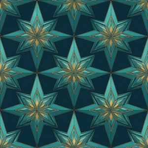 Geometric Teal Stars
