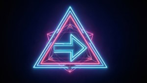 Geometric Triangle Neon Arrow
