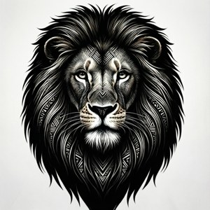 Geometric Tribal Lion