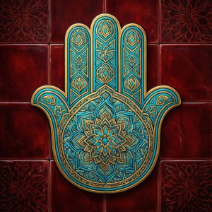Geometric Turquoise Hamsa