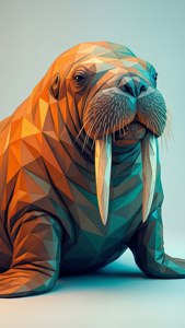 Geometric Walrus Art