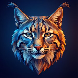 Geometric Wildcat Low Poly