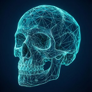 Geometric Wireframe Skull