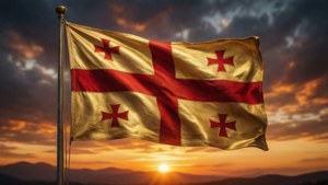Georgia Flag Sunset