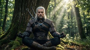 Geralt Meditating in Forest
