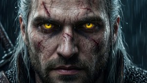 Geralt's Intense Gaze