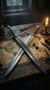 Geralt's Swords Resting