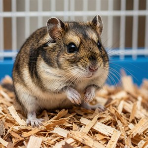 Gerbil on Shavings
