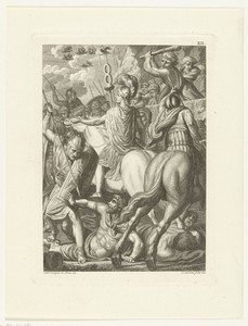 Germanicus tijdens een veldslag met Germanen