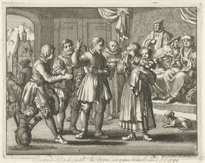 Gerrit Hasepoot uit Nijmegen neemt afscheid van zijn gezin, 1556