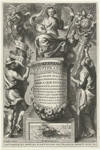 Geschiedenis zittend op een troon