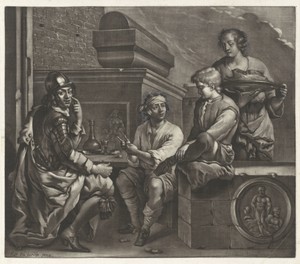 Gesprek temidden van grafmonumenten