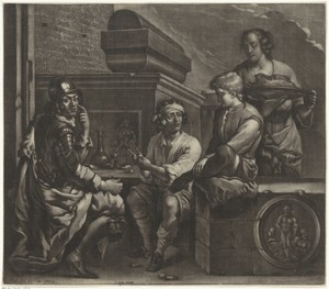 Gesprek temidden van grafmonumenten