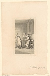 Gesprek tussen dokter Slop, oom Toby en de vader van Tristram Shandy