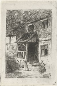 Gevel van een huis met een overdekte opgang
