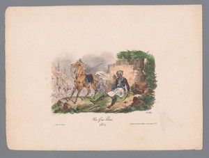 Gewonde Griekse soldaat met paard