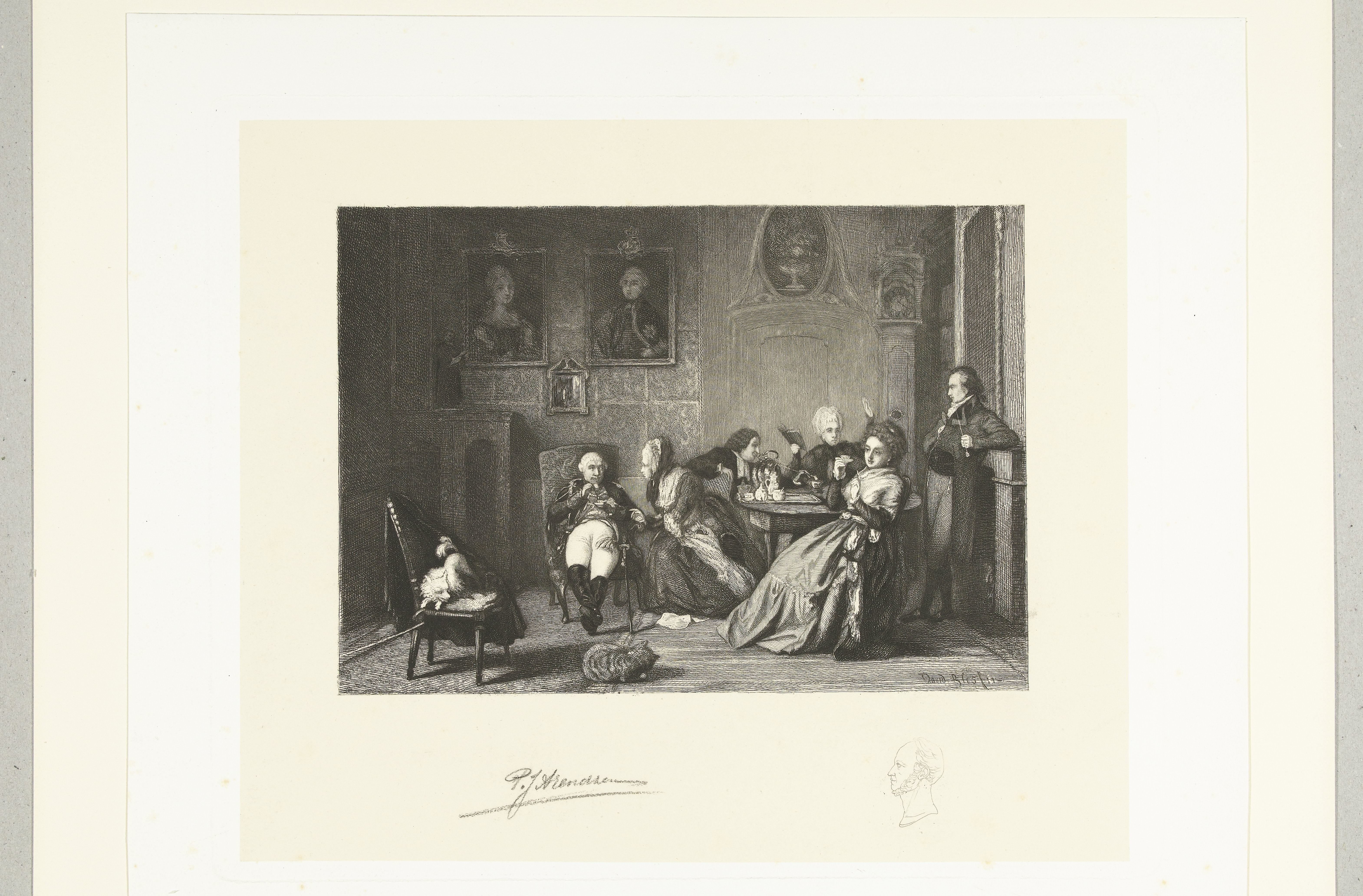 Gezelschap in een salon by Petrus Johannes Arendzen