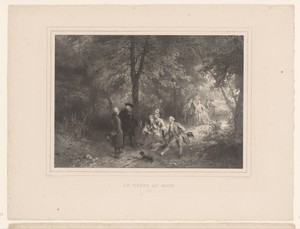 Gezelschap rust in een bos