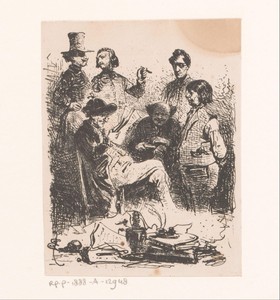 Gezelschap van zes mannen