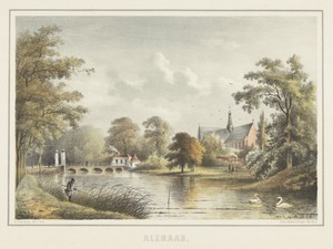 Gezicht op Alkmaar met de Grote Kerk