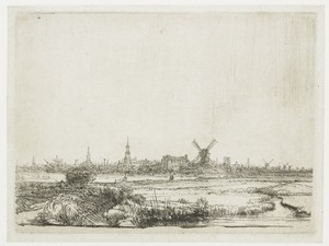 Gezicht op Amsterdam vanaf de Kadijk