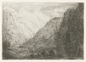 Gezicht op bergdal