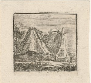 Gezicht op boerderij met schuur