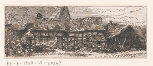 Gezicht op boerenwoningen