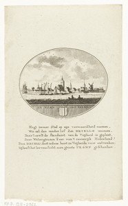 Gezicht op Brielle vanuit de zee