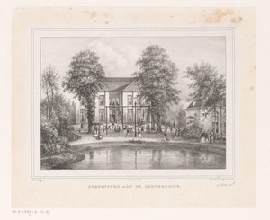 Gezicht op de achterzijde van buitenplaats Schoonoord in Rijswijk