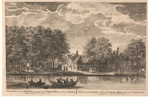 Gezicht op de Amstel bij herberg De Steene Brug